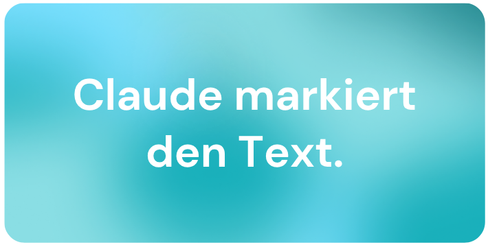 Blogartikel Claude markiert den Text